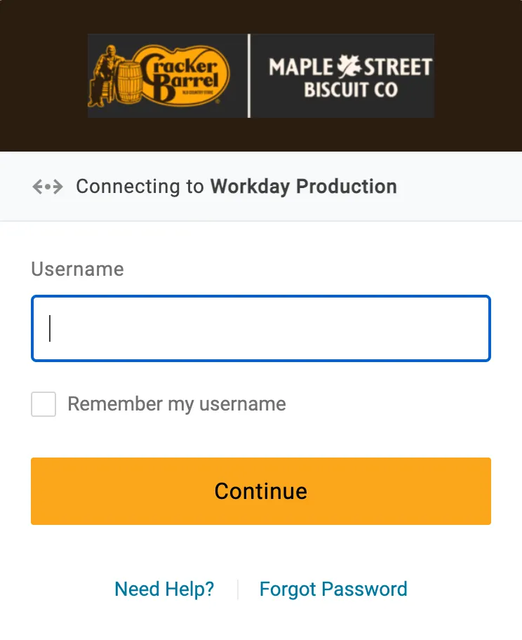 Cracker Barrel Front Porch login