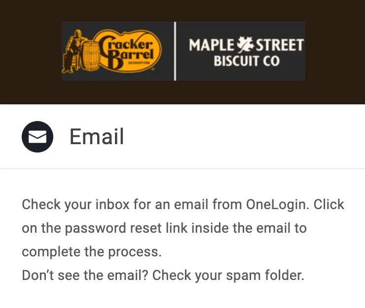 Cracker Barrel  front porch password link